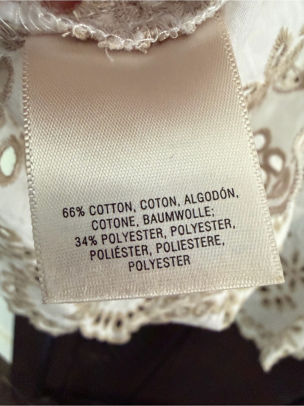 Anthropologie Eyelet Button-Front V-Neck - Picture 6 of 7